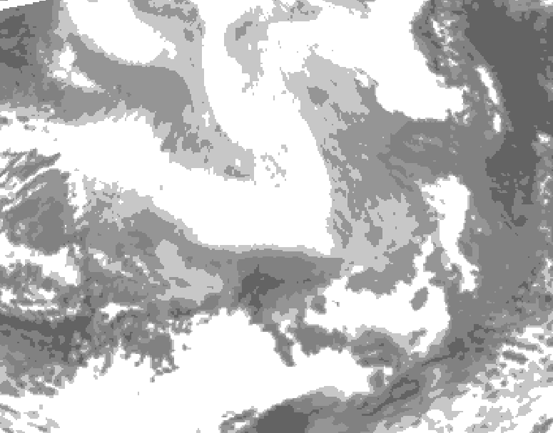 GDPS total cloud 240 hour forecast chart for Canada based on 2026/02/14 0000Z data