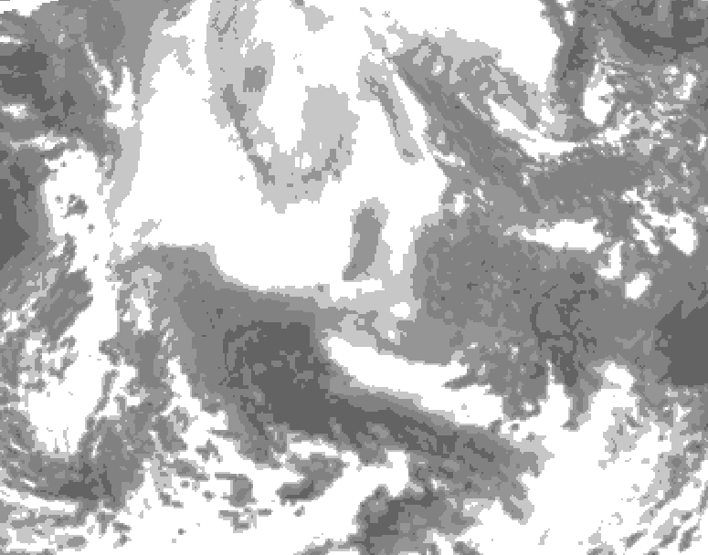 GDPS total cloud 084 hour forecast chart for Canada based on 2026/02/14 1200Z data