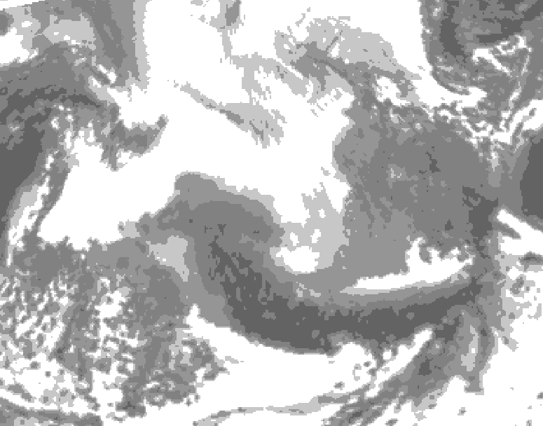 GDPS total cloud 108 hour forecast chart for Canada based on 2026/02/14 1200Z data