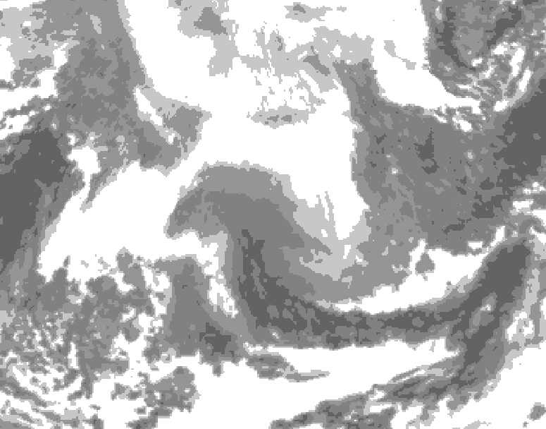 GDPS total cloud 120 hour forecast chart for Canada based on 2026/02/14 1200Z data