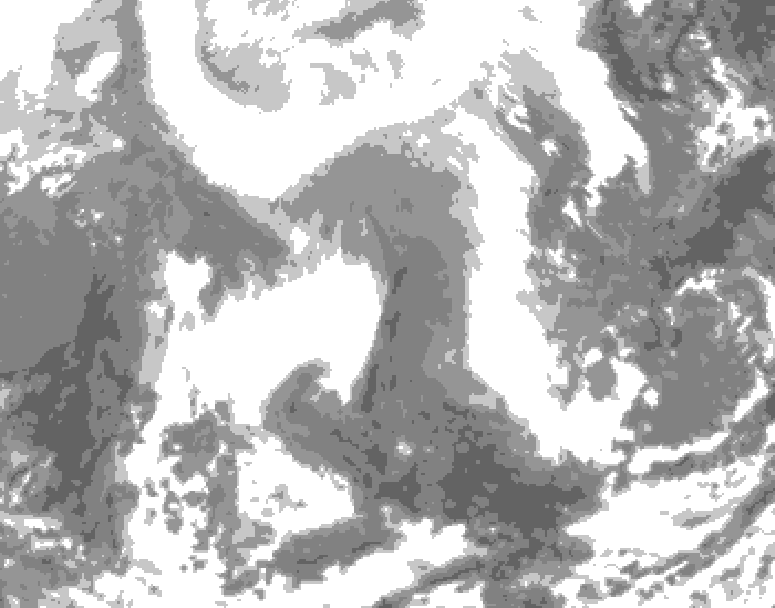 GDPS total cloud 144 hour forecast chart for Canada based on 2026/02/14 1200Z data