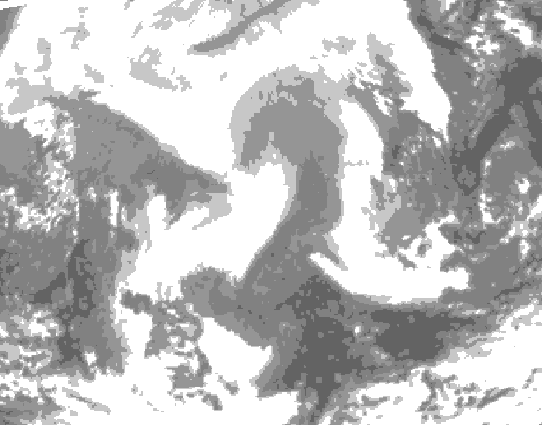 GDPS total cloud 156 hour forecast chart for Canada based on 2026/02/14 1200Z data
