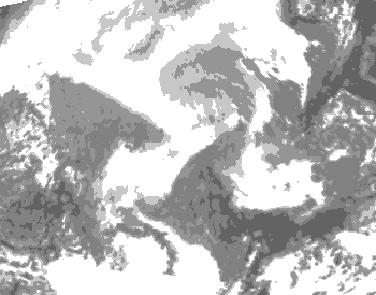 GDPS total cloud 168 hour forecast chart for Canada based on 2026/02/14 1200Z data