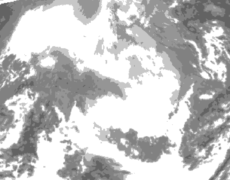 GDPS total cloud 222 hour forecast chart for Canada based on 2026/02/14 1200Z data