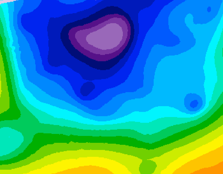 GDPS 500 millibar geopotential height 024 hour forecast chart for Canada based on 2026/02/15 0000Z data