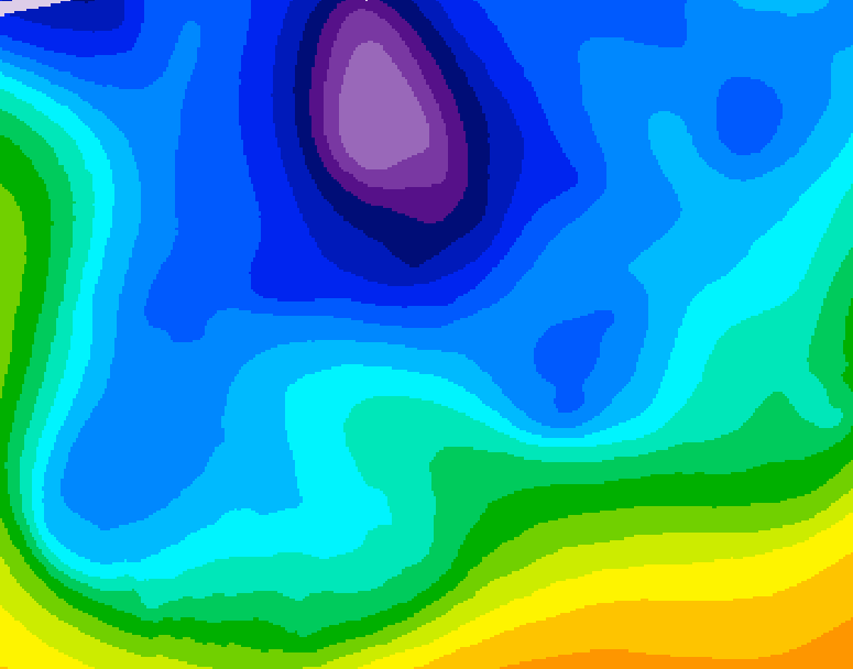 GDPS 500 millibar geopotential height 072 hour forecast chart for Canada based on 2026/02/15 0000Z data