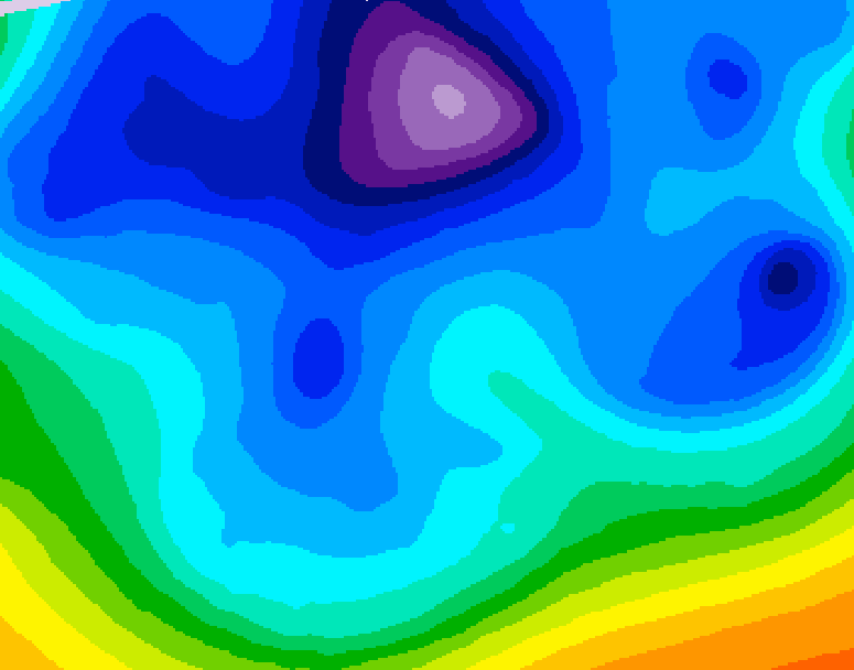 GDPS 500 millibar geopotential height 132 hour forecast chart for Canada based on 2026/02/15 0000Z data