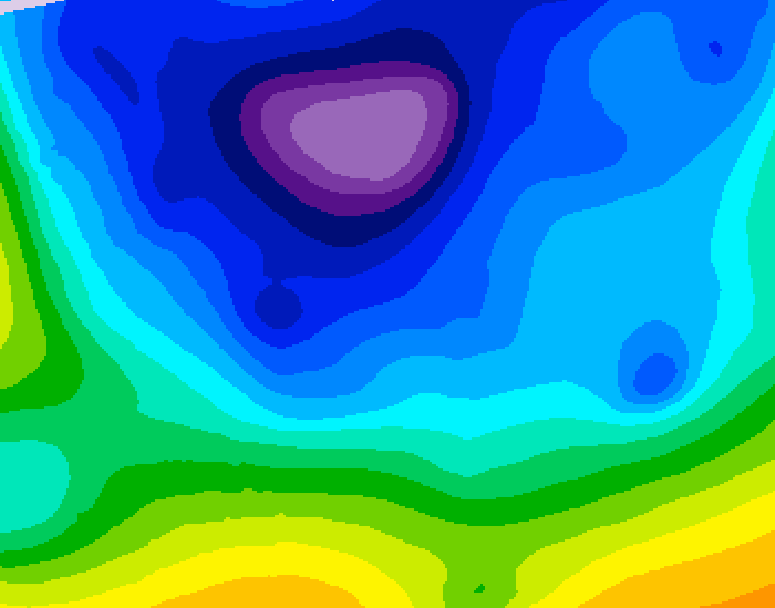 GDPS 500 millibar geopotential height 006 hour forecast chart for Canada based on 2026/02/15 1200Z data