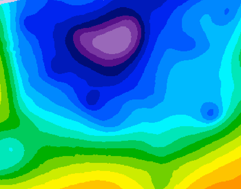 GDPS 500 millibar geopotential height 012 hour forecast chart for Canada based on 2026/02/15 1200Z data
