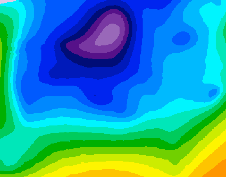 GDPS 500 millibar geopotential height 024 hour forecast chart for Canada based on 2026/02/15 1200Z data