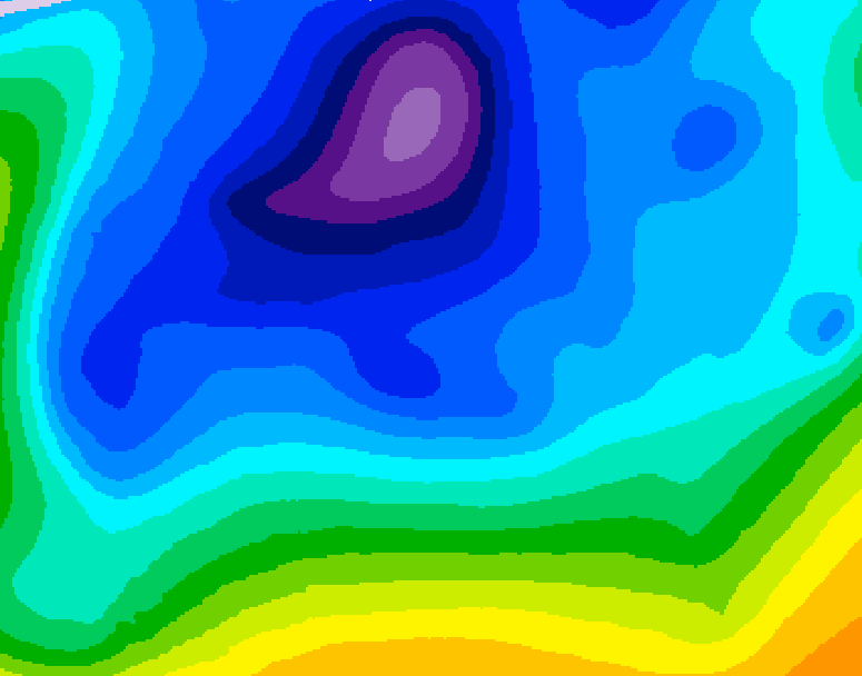 GDPS 500 millibar geopotential height 030 hour forecast chart for Canada based on 2026/02/15 1200Z data