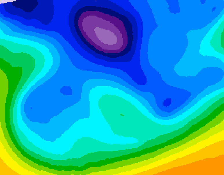 GDPS 500 millibar geopotential height 084 hour forecast chart for Canada based on 2026/02/15 1200Z data