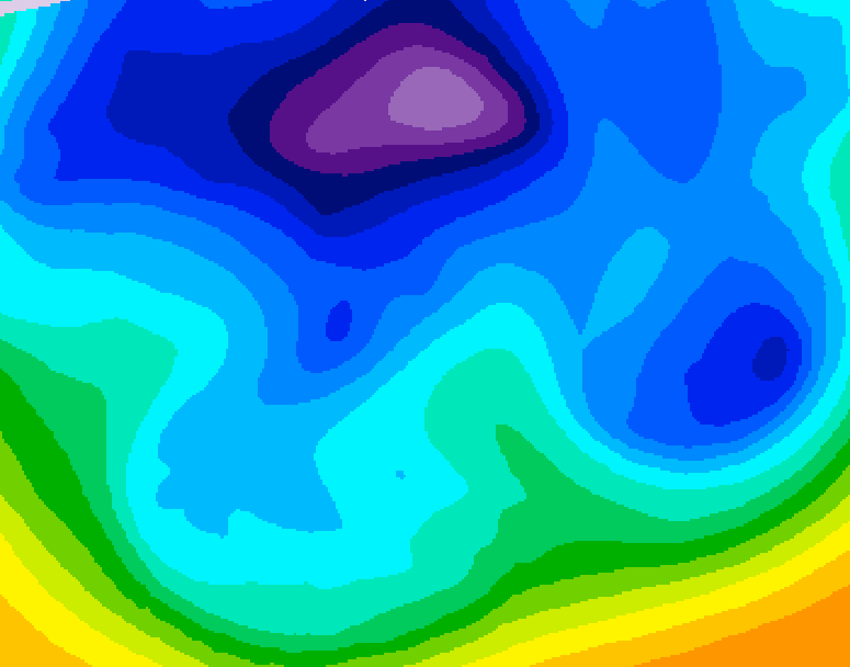 GDPS 500 millibar geopotential height 114 hour forecast chart for Canada based on 2026/02/15 1200Z data