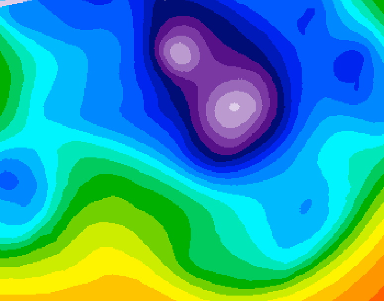 GDPS 500 millibar geopotential height 186 hour forecast chart for Canada based on 2026/02/15 1200Z data