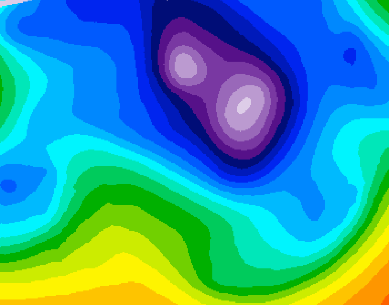 GDPS 500 millibar geopotential height 192 hour forecast chart for Canada based on 2026/02/15 1200Z data