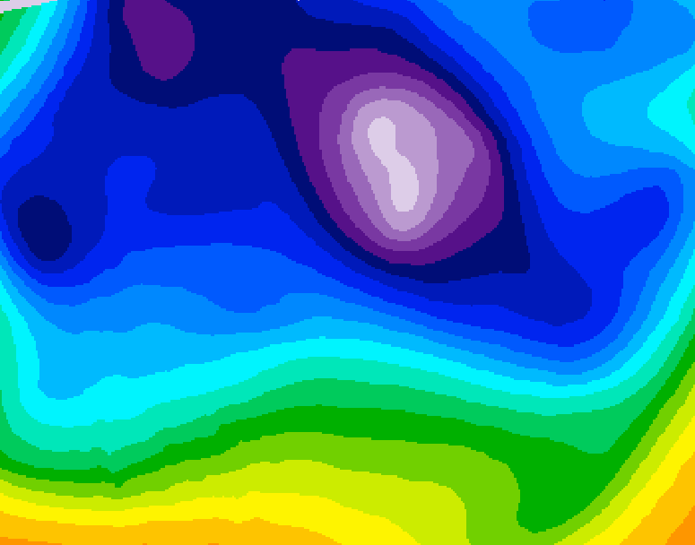 GDPS 500 millibar geopotential height 222 hour forecast chart for Canada based on 2026/02/15 1200Z data