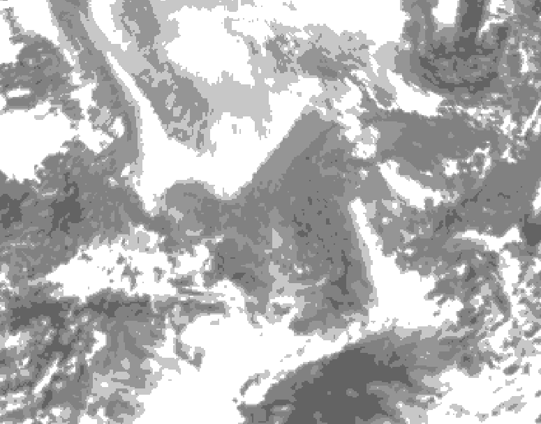 GDPS total cloud 012 hour forecast chart for Canada based on 2026/02/15 0000Z data