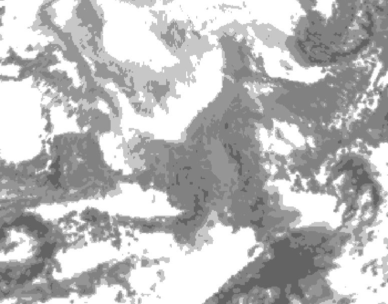 GDPS total cloud 024 hour forecast chart for Canada based on 2026/02/15 0000Z data