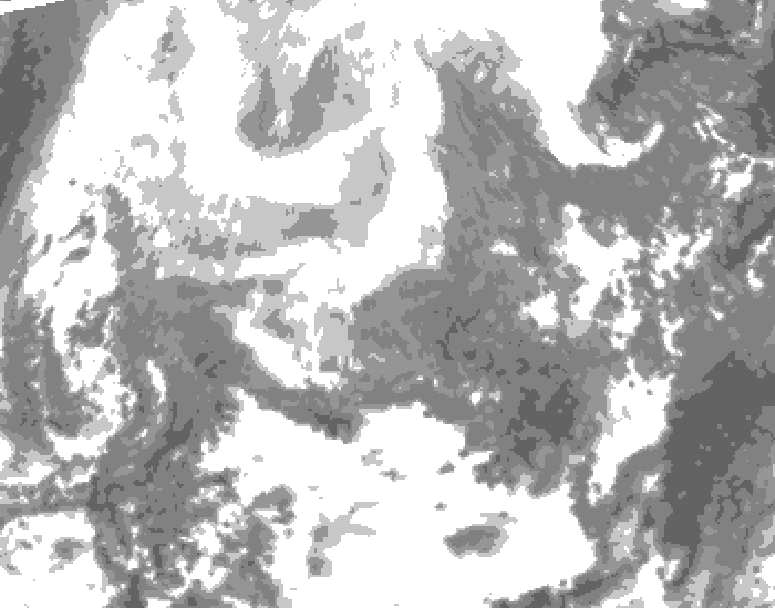 GDPS total cloud 048 hour forecast chart for Canada based on 2026/02/15 0000Z data