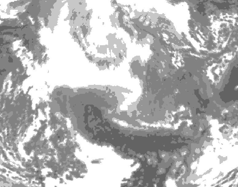 GDPS total cloud 084 hour forecast chart for Canada based on 2026/02/15 0000Z data