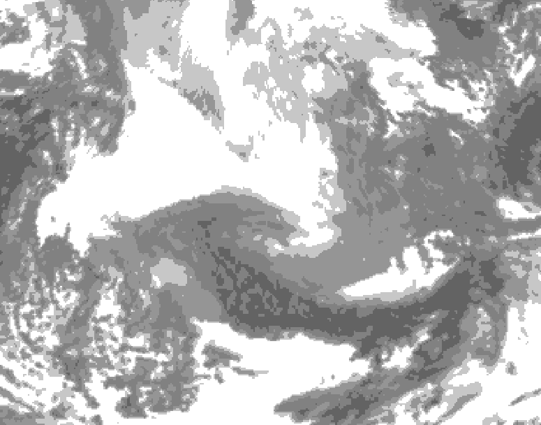 GDPS total cloud 096 hour forecast chart for Canada based on 2026/02/15 0000Z data