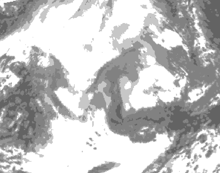 GDPS total cloud 168 hour forecast chart for Canada based on 2026/02/15 0000Z data