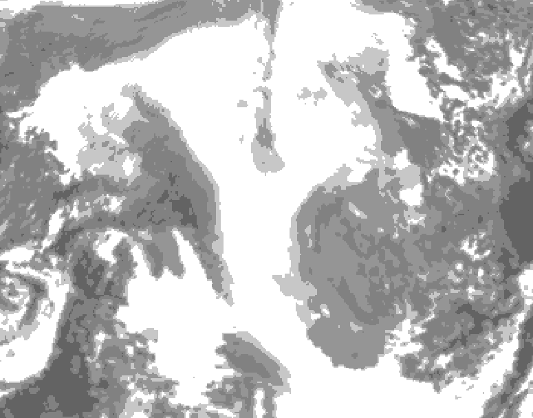 GDPS total cloud 216 hour forecast chart for Canada based on 2026/02/15 0000Z data