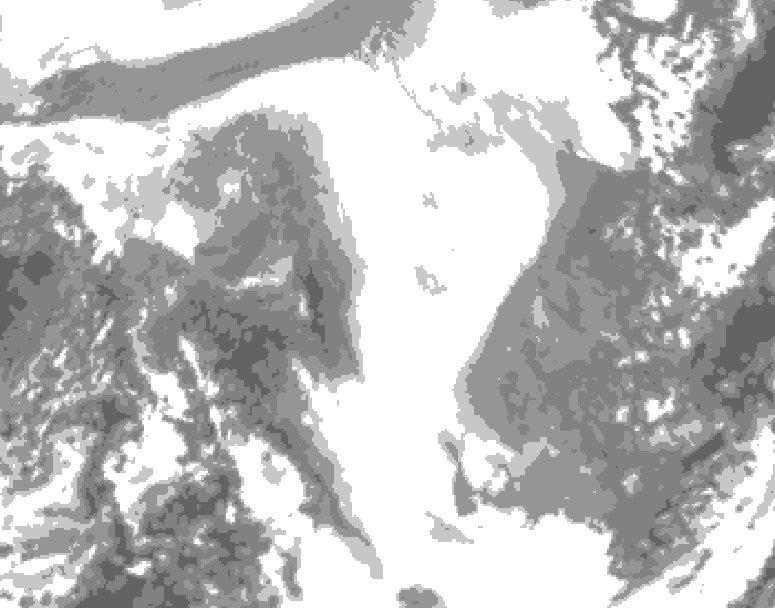 GDPS total cloud 234 hour forecast chart for Canada based on 2026/02/15 0000Z data