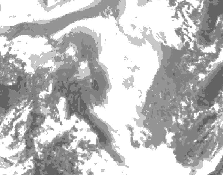 GDPS total cloud 240 hour forecast chart for Canada based on 2026/02/15 0000Z data