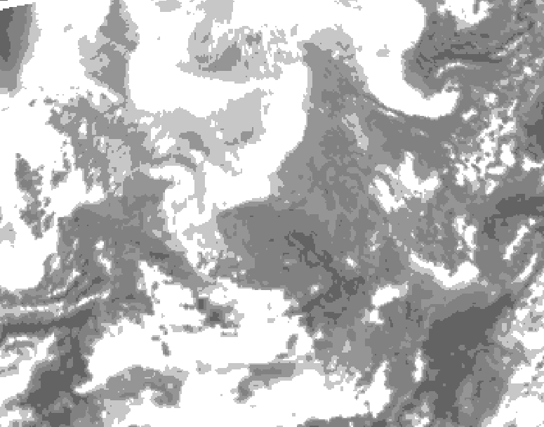 GDPS total cloud 024 hour forecast chart for Canada based on 2026/02/15 1200Z data