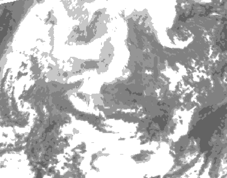 GDPS total cloud 036 hour forecast chart for Canada based on 2026/02/15 1200Z data