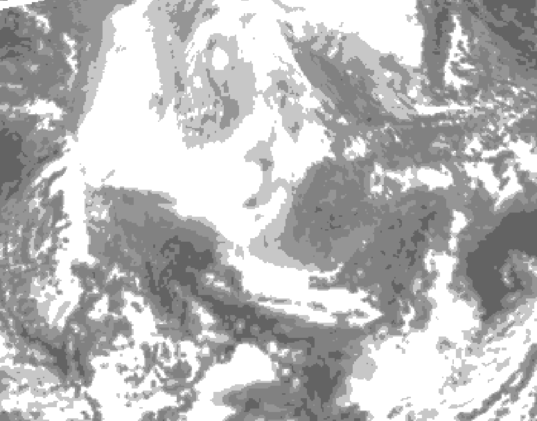 GDPS total cloud 054 hour forecast chart for Canada based on 2026/02/15 1200Z data