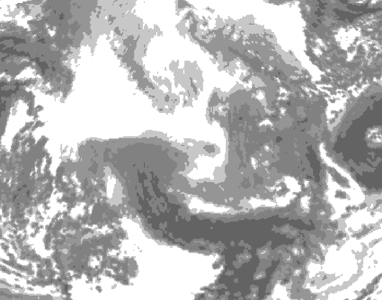 GDPS total cloud 072 hour forecast chart for Canada based on 2026/02/15 1200Z data