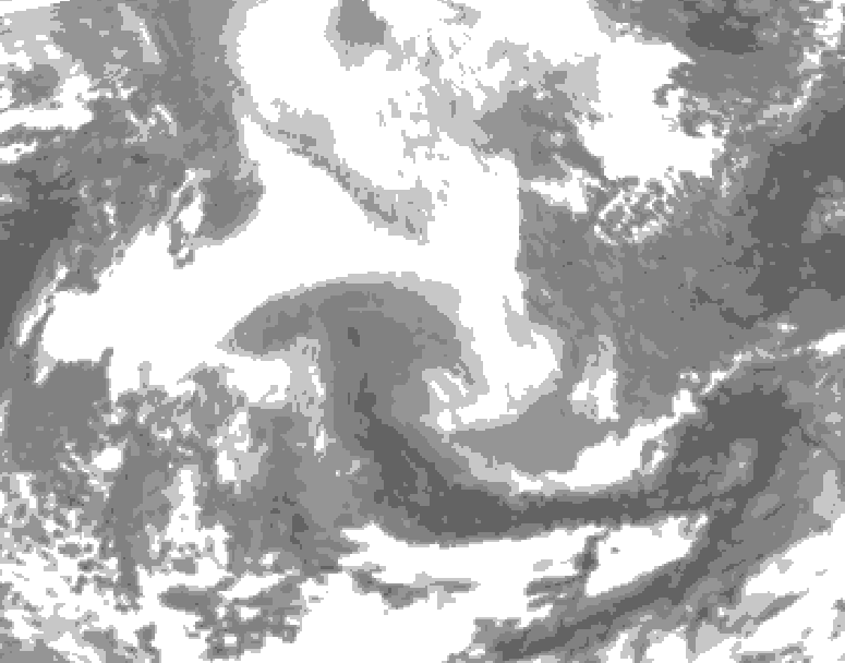 GDPS total cloud 090 hour forecast chart for Canada based on 2026/02/15 1200Z data