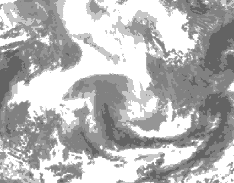 GDPS total cloud 096 hour forecast chart for Canada based on 2026/02/15 1200Z data