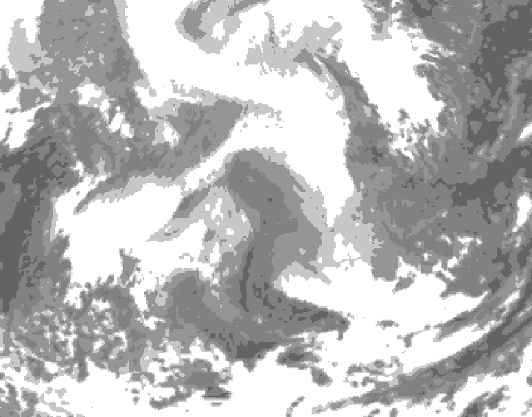 GDPS total cloud 108 hour forecast chart for Canada based on 2026/02/15 1200Z data