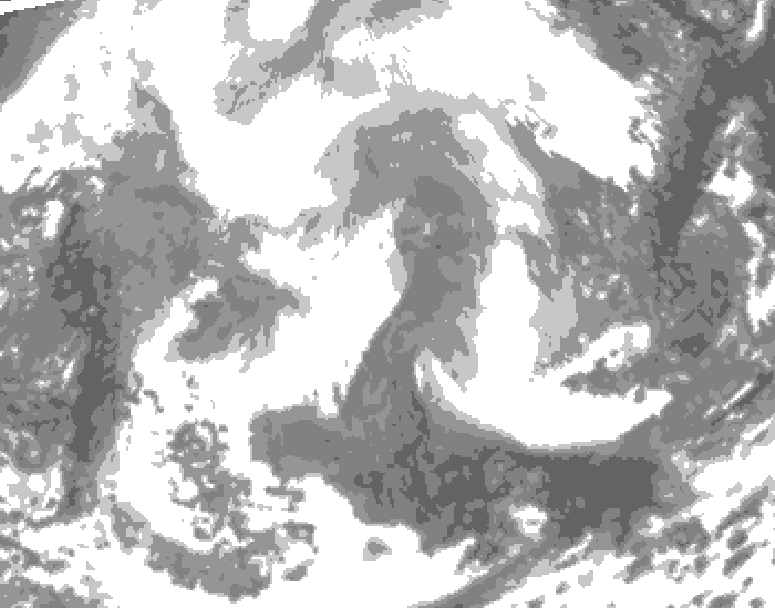 GDPS total cloud 132 hour forecast chart for Canada based on 2026/02/15 1200Z data