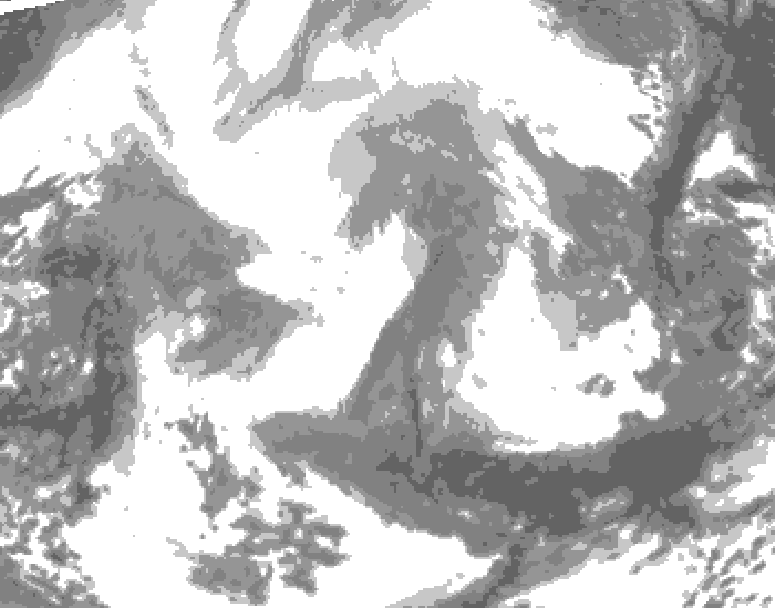 GDPS total cloud 138 hour forecast chart for Canada based on 2026/02/15 1200Z data