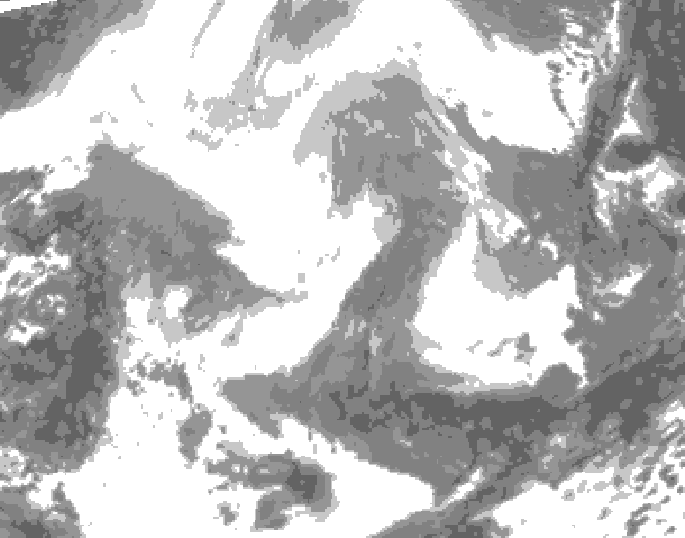 GDPS total cloud 144 hour forecast chart for Canada based on 2026/02/15 1200Z data