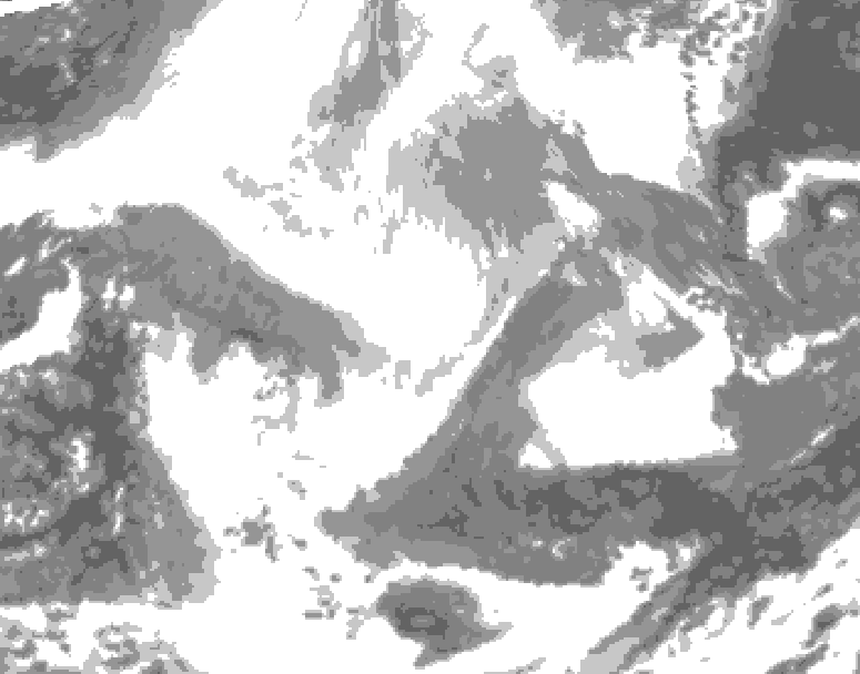 GDPS total cloud 156 hour forecast chart for Canada based on 2026/02/15 1200Z data