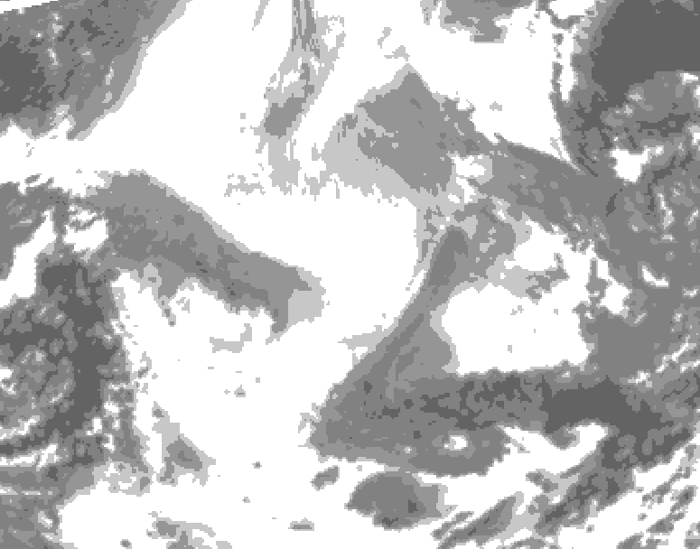 GDPS total cloud 162 hour forecast chart for Canada based on 2026/02/15 1200Z data