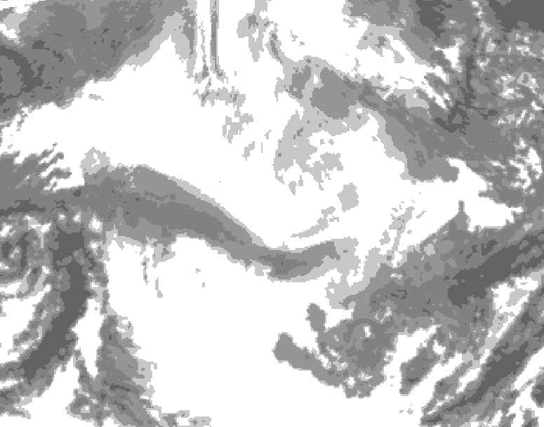 GDPS total cloud 186 hour forecast chart for Canada based on 2026/02/15 1200Z data