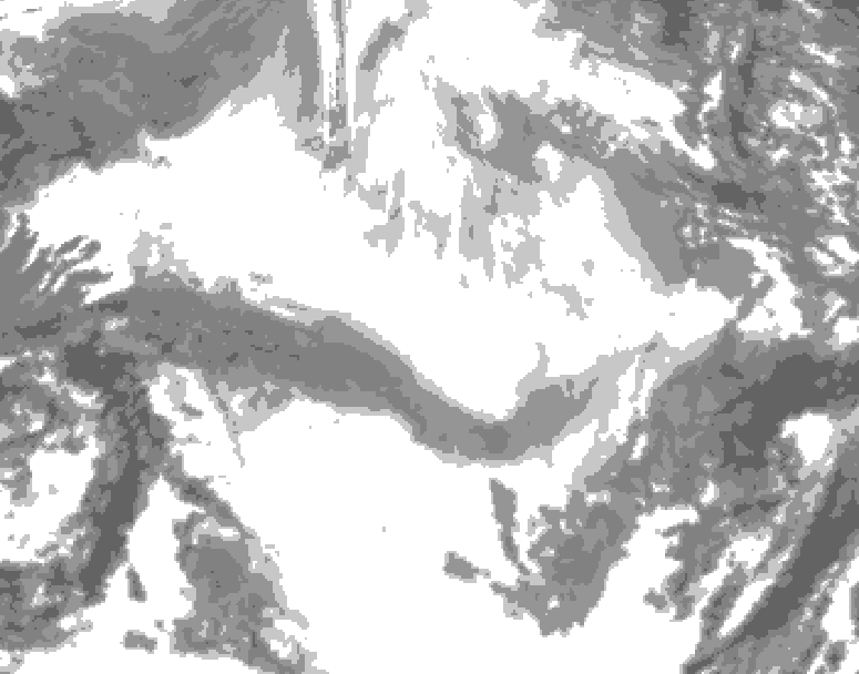 GDPS total cloud 192 hour forecast chart for Canada based on 2026/02/15 1200Z data