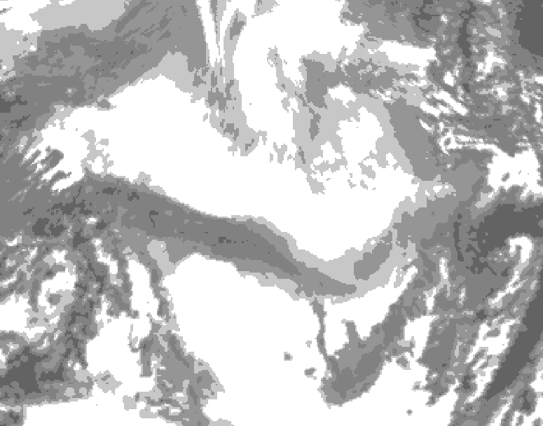 GDPS total cloud 198 hour forecast chart for Canada based on 2026/02/15 1200Z data