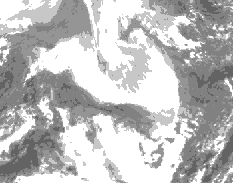 GDPS total cloud 210 hour forecast chart for Canada based on 2026/02/15 1200Z data