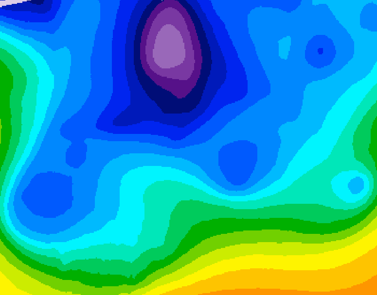 GDPS 500 millibar geopotential height 042 hour forecast chart for Canada based on 2026/02/16 0000Z data
