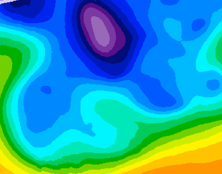 GDPS 500 millibar geopotential height 060 hour forecast chart for Canada based on 2026/02/16 0000Z data