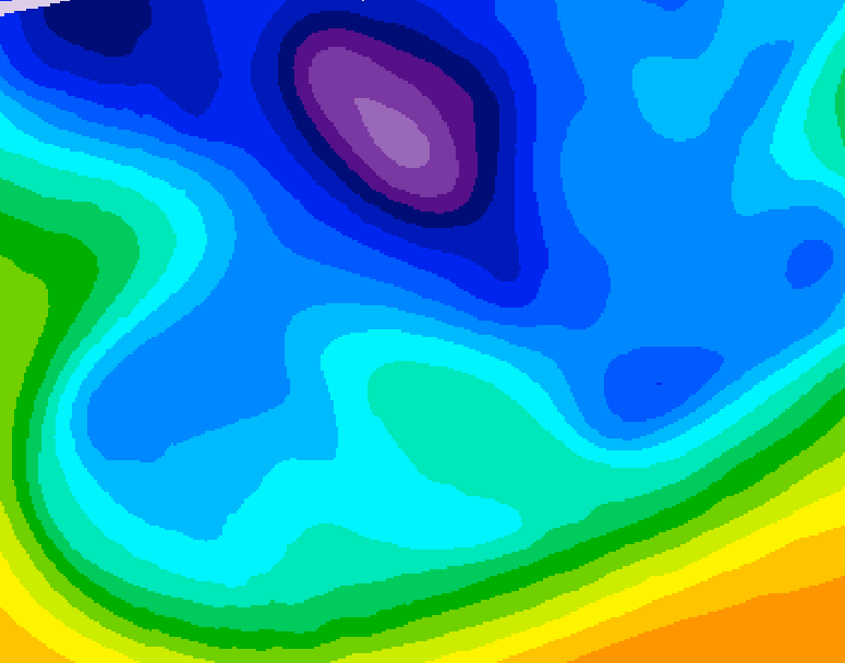 GDPS 500 millibar geopotential height 072 hour forecast chart for Canada based on 2026/02/16 0000Z data