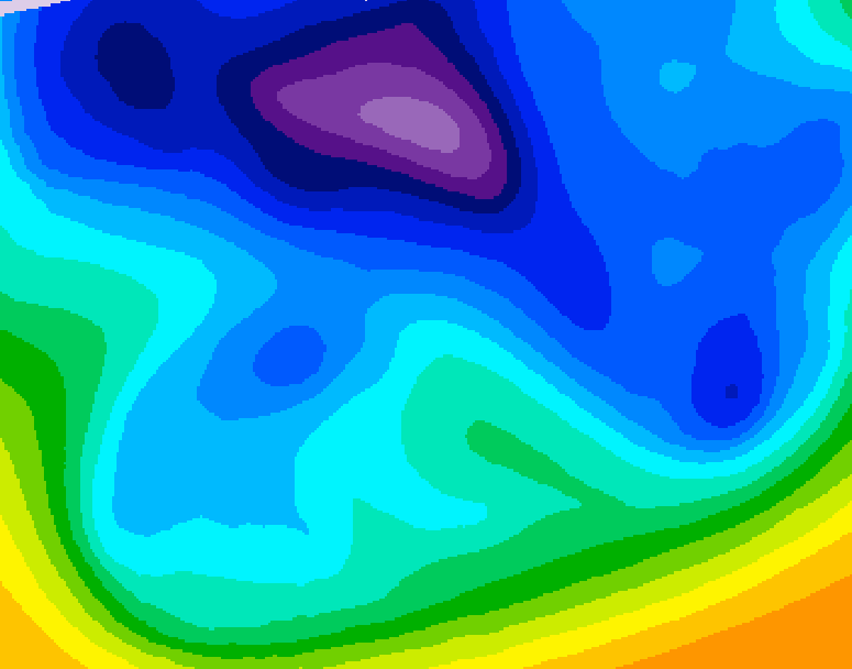 GDPS 500 millibar geopotential height 090 hour forecast chart for Canada based on 2026/02/16 0000Z data