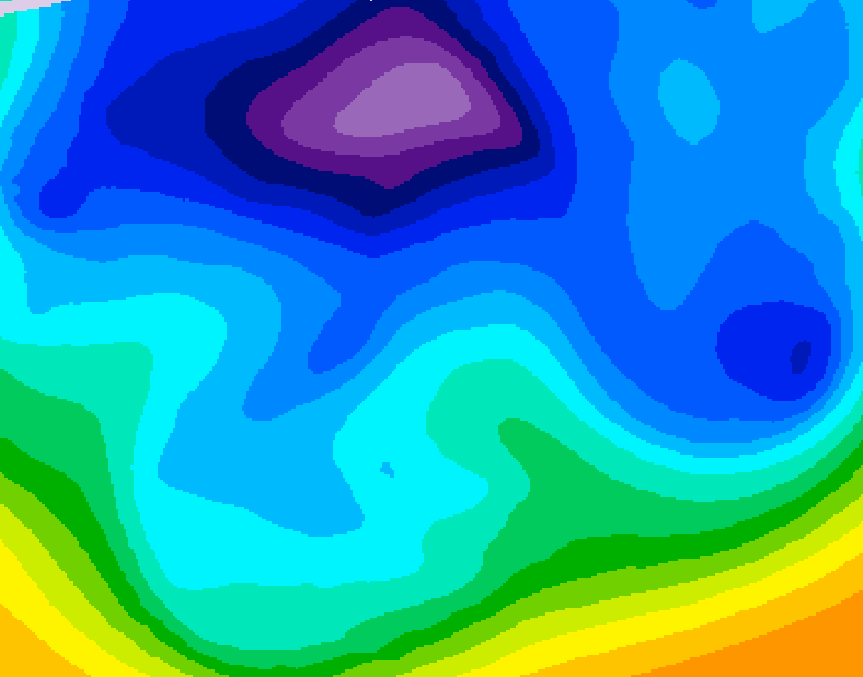 GDPS 500 millibar geopotential height 102 hour forecast chart for Canada based on 2026/02/16 0000Z data